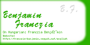 benjamin franczia business card